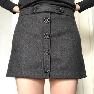 Gap Mod Charcoal Wool Mini Skirt